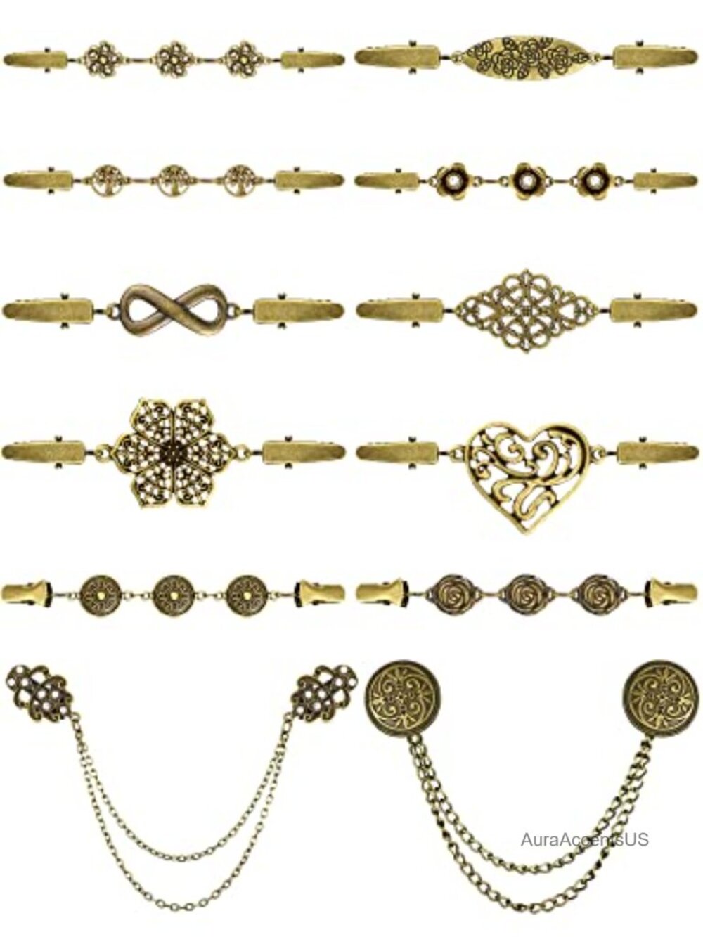 12 Vintage Waist Cincher Clips for Women Shawl Dress Sweater